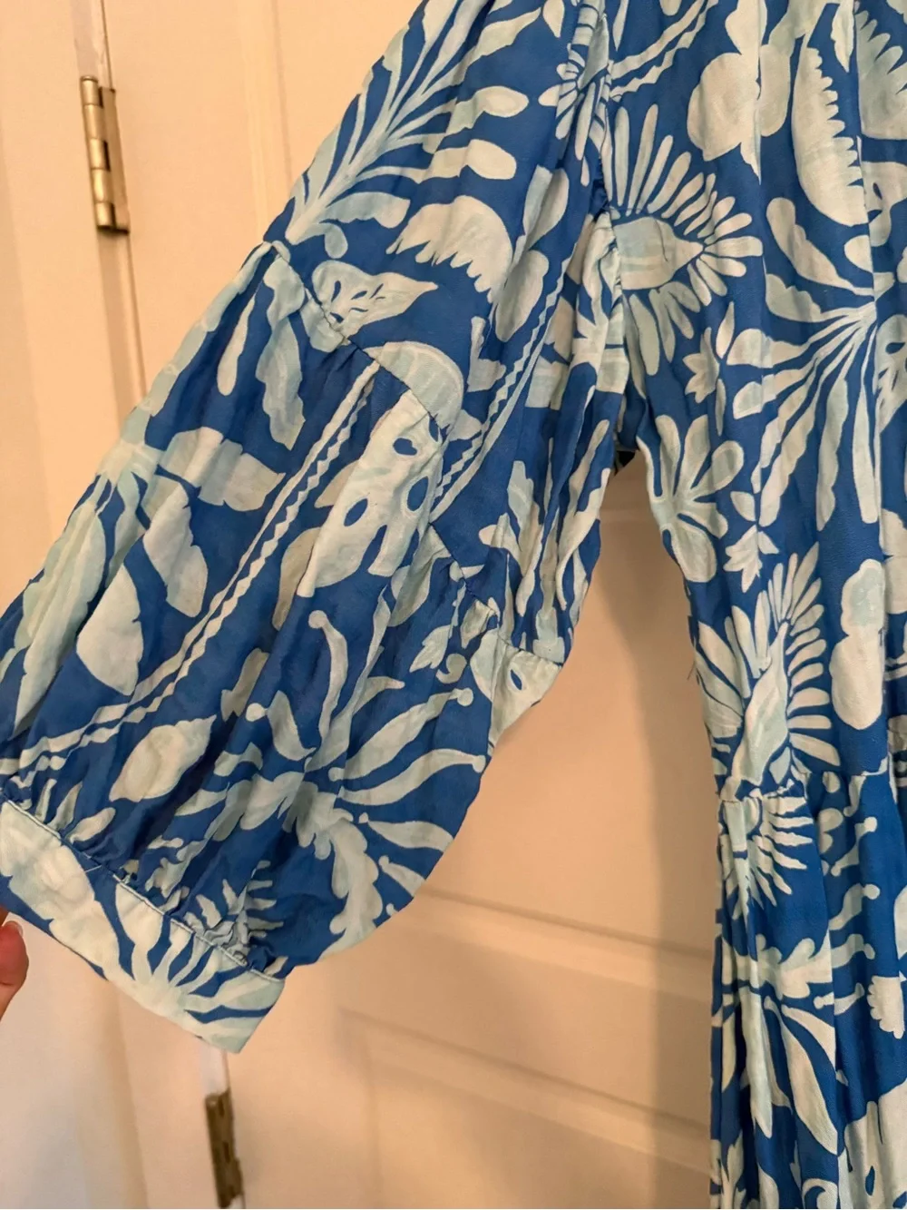 Anthro Carolita Blue Floral Maxi Dress - Picture 4 of 6